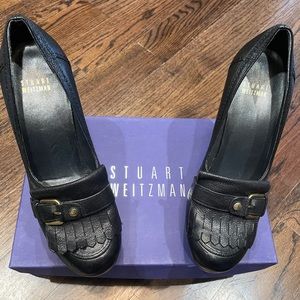 Stuart Weitzman Hammock Blk Heels High Loafer 7.5